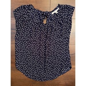 Lauren Conrad Blue Dots Blouse